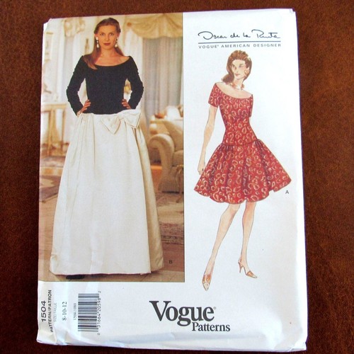Vogue 1504 By Oscar de la Renta Sewing Pattern Lined Dress Size 8 10 12 - Picture 2 of 3