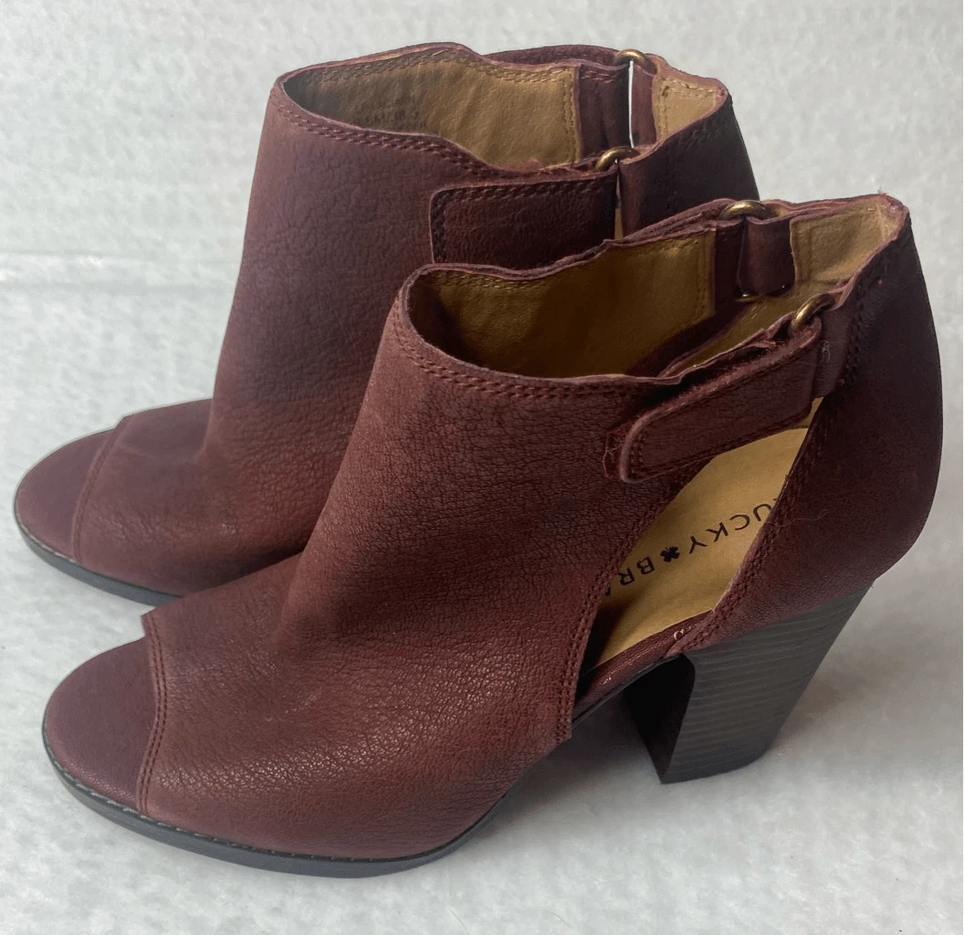 Lucky brand peep toe booties clearance