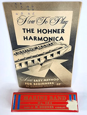 Vintage Red M Hohner Marine Band Harmonica No. 364 - Germany