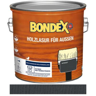 BONDEX Holzlasur für Außen 2,5 L Anthrazit