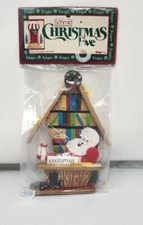 Vintage Emgee Santa Feet Up On Executive Desk Ornament 1984 NOS 