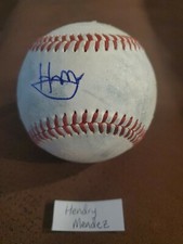 HENDRY MENDEZ Brewers Signed Auto Autograph Minor League Game Used Baseball Ball