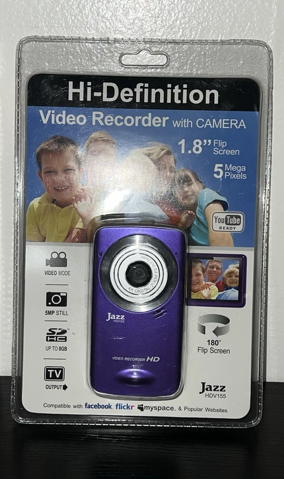 Jazz 5MP 1.8” hi-Definition video recorder With Camera - Jazz HDV155 purple  New - Image 3 of 3