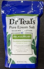 Dr Teal'S Pure Epsom Salt Soak, Relax & Relief with Eucalyptus & Spearmint, 14oz