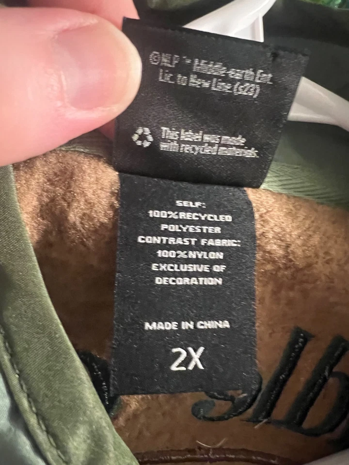 El Señor de los Anillos Sherpa Chaqueta de Vellón Suéter a Presión Talla 2X Foto 4 de 4