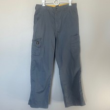 Caterpillar CAT Mens Grey Cargo Work Pants W34 L32 Straight Leg Heavy Duty Twill