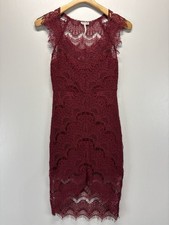 Free People Lace Overlay Dress Sz XS Xsmall Women Wine Goth Boho Party Cocktail