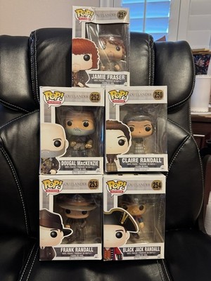 Funko Pop Outlander~Jamie, Claire, Dougal, Frank, & Black Jack, VAULTED, NIB!!