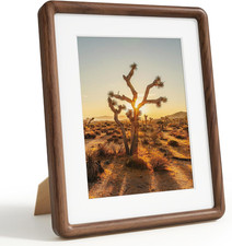 8.5X11 Picture Frame , Usa-Sourced Natural Solid Walnut Wood Rounded Corner Curv