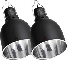 REPTI ZOO Reptile Light Fixture 2 Packs 5.5 Inch Deep Dome Lamp Cap, Optical Ref