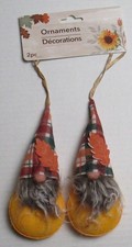 New Set of 2 Gnome Fall Ornaments