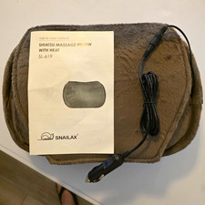 Snailax Shiatsu Heated Massage Pillow, Corded Electric, Gray, SL-619