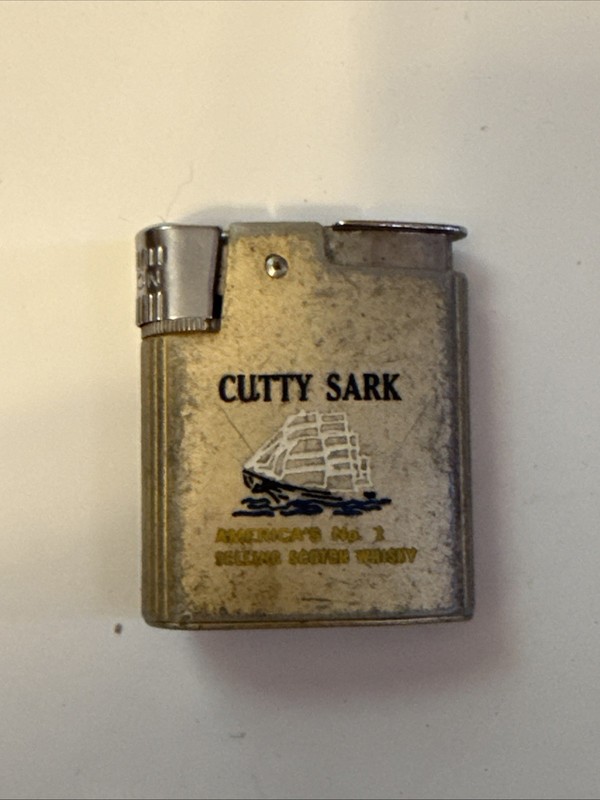 Vintage Cutty Sark Scotch Whisky Pocket Lighter Advertising Clipper Ship Vtg