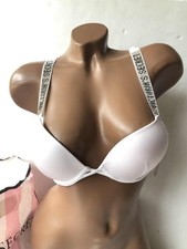 Victorias Secret Bombshell Add 2 Cups Size Shine Strap Bikini Swim Top White NWT