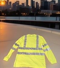 CornerStone Hi-Vis Yellow Long Sleeve Safety Shirt Class 3 Knit Polyester L