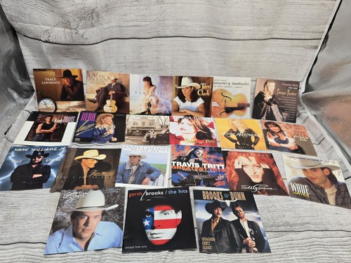 Lot Of 21 CD Paper INSERTS only country Music. Reba,garth,randy,pam ...