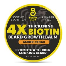 The Beard Club Biotin Beard Balm for Men  Beard Growth Shea Butter with Casto...