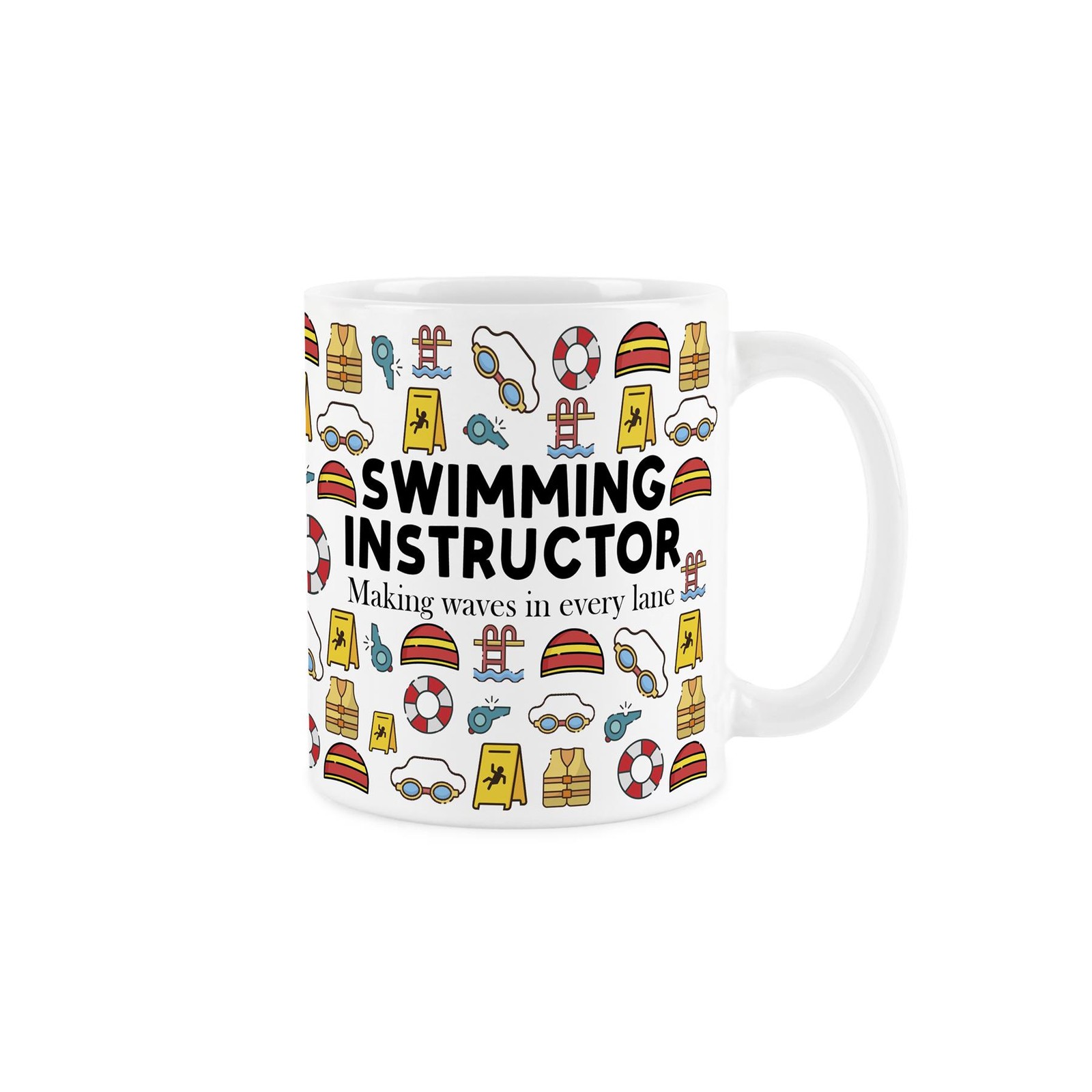 Swimming Instructor Mug - Novelty Funny Teacher Gift - White Ceramic Drinks Cup