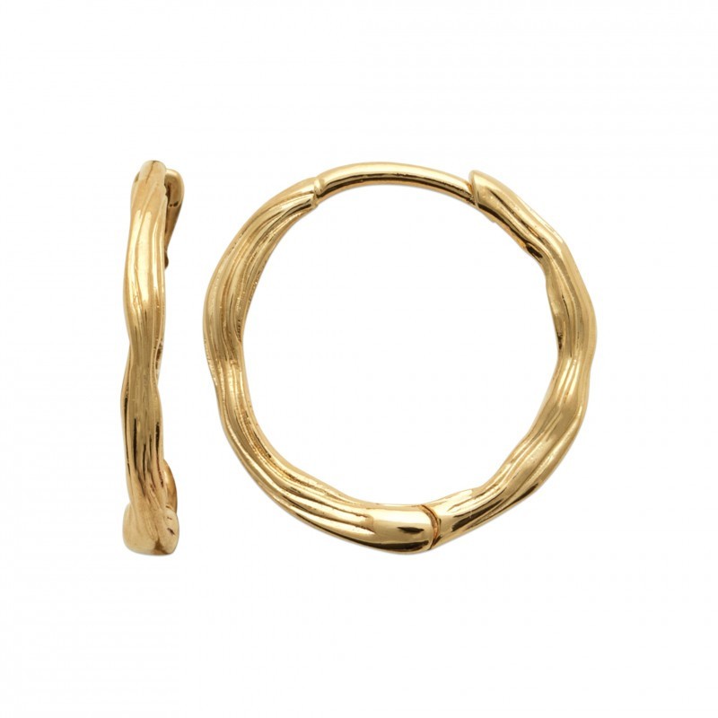 Créoles torsadées 16mm en plaqué or 18 carats certifié 750/000