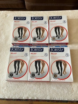 JOBST Relife 15-20mmHgCompression Stockings Open Toe, Thigh High Beige 6 Pair