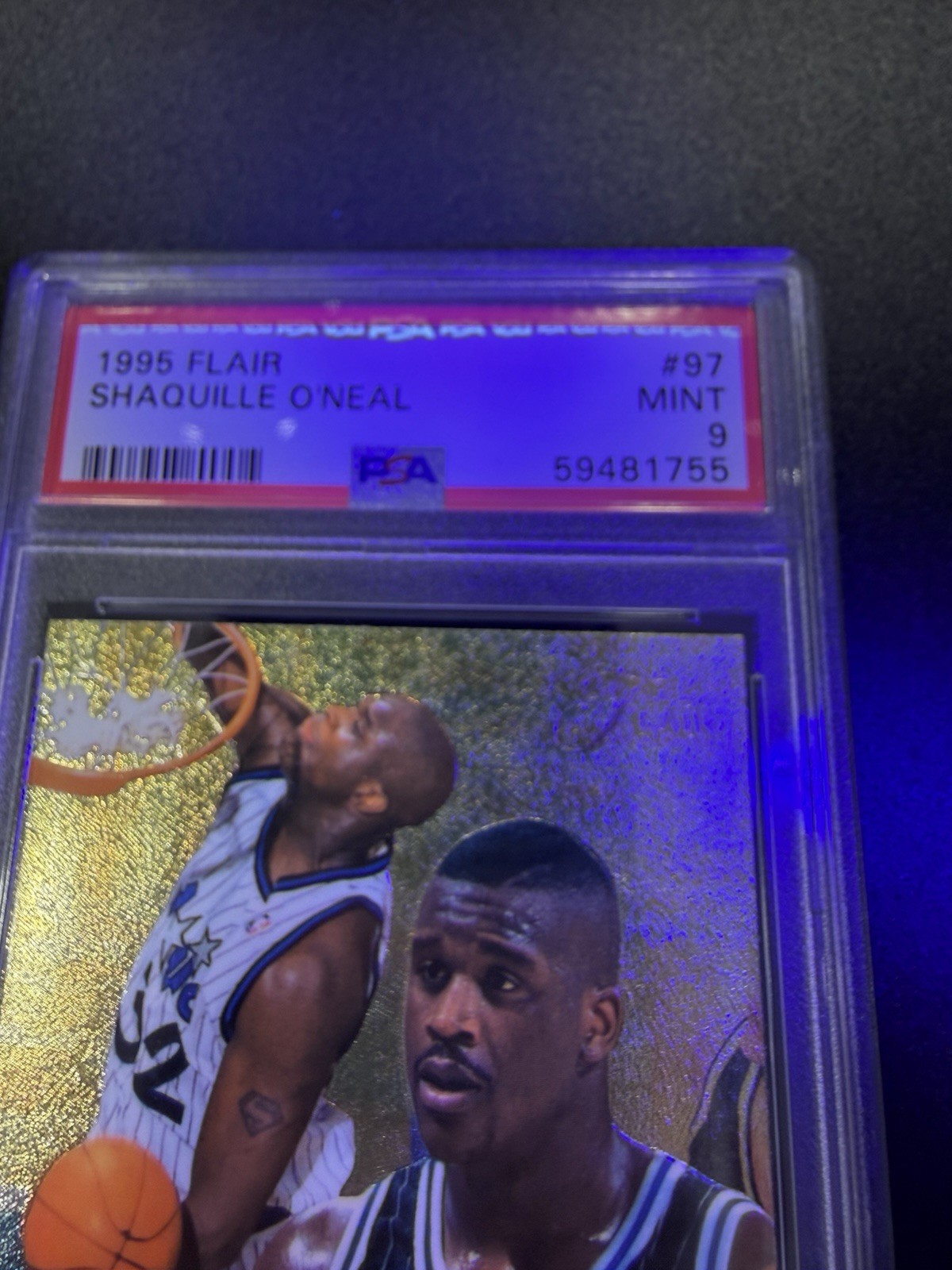1995 Flair Shaquille O’Neal #97 PSA 9 Orlando Magic Low Pop 🔥 📈 🔥 RARE view 3