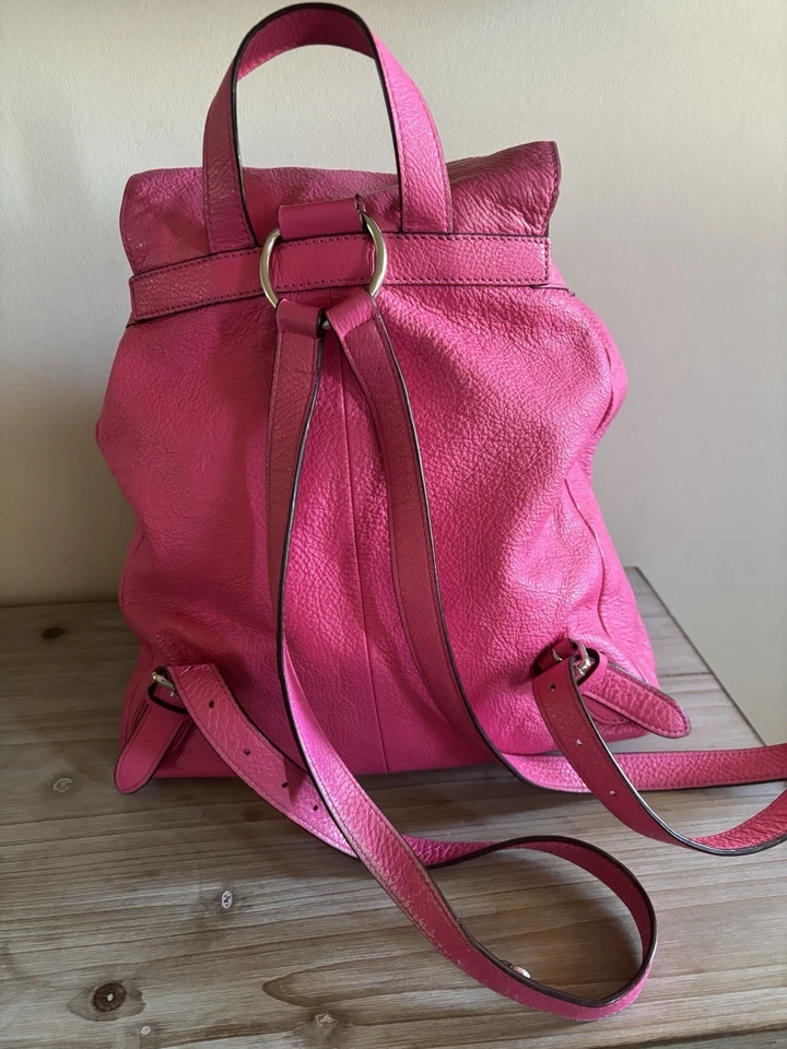 Coach Hot Pink Billie Leather Pebbled Backpack - Image 2 of 4