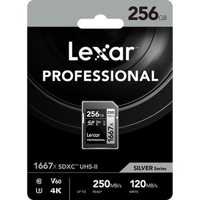Lexar Professional 1667x 256GB SDXC UHS II Memory Card V60 4K CANON NIKON SONY +