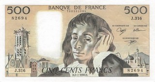 France 500 Francs 1990 XF
