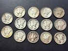 Lot of 14 Liberty Dimes .9 Silver between 1923 1943 Ungraded 33.9 grams