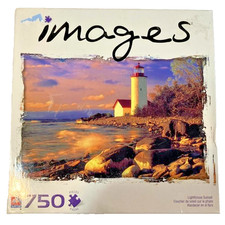 Lighthouse Sunset 750 Piece Jigsaw Puzzle Images nautical theme