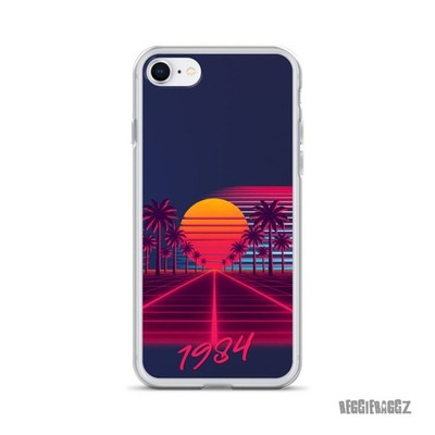 ''1984'' Synthwave/Techno backdrop Clear Case for iPhone 