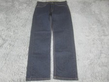 Levis 505 Jeans Mens 34x32 Blue Straight Leg Stretch Denim Dark Wash Classic