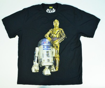 Star Wars R2-D2 C-3PO Empre Strikes Back Shoe Palace Big Graphic Black Shirt 2XL