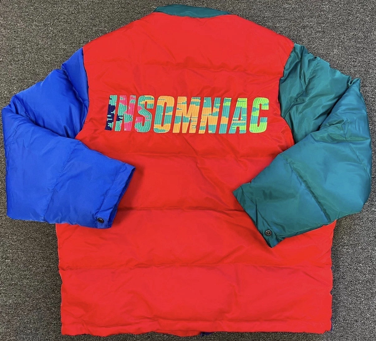 Insomniac Color-block Puffer Goose Down Jacket size Large