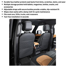 Taikoo Seat Back Protector Kick Mats Faux Leather Storage Pockets 2 Pack