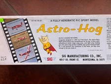 NEW Sig Astro Hog RC Balsa Model Airplane Kit Factory Sealed RC-55 Astro-Hog 71"