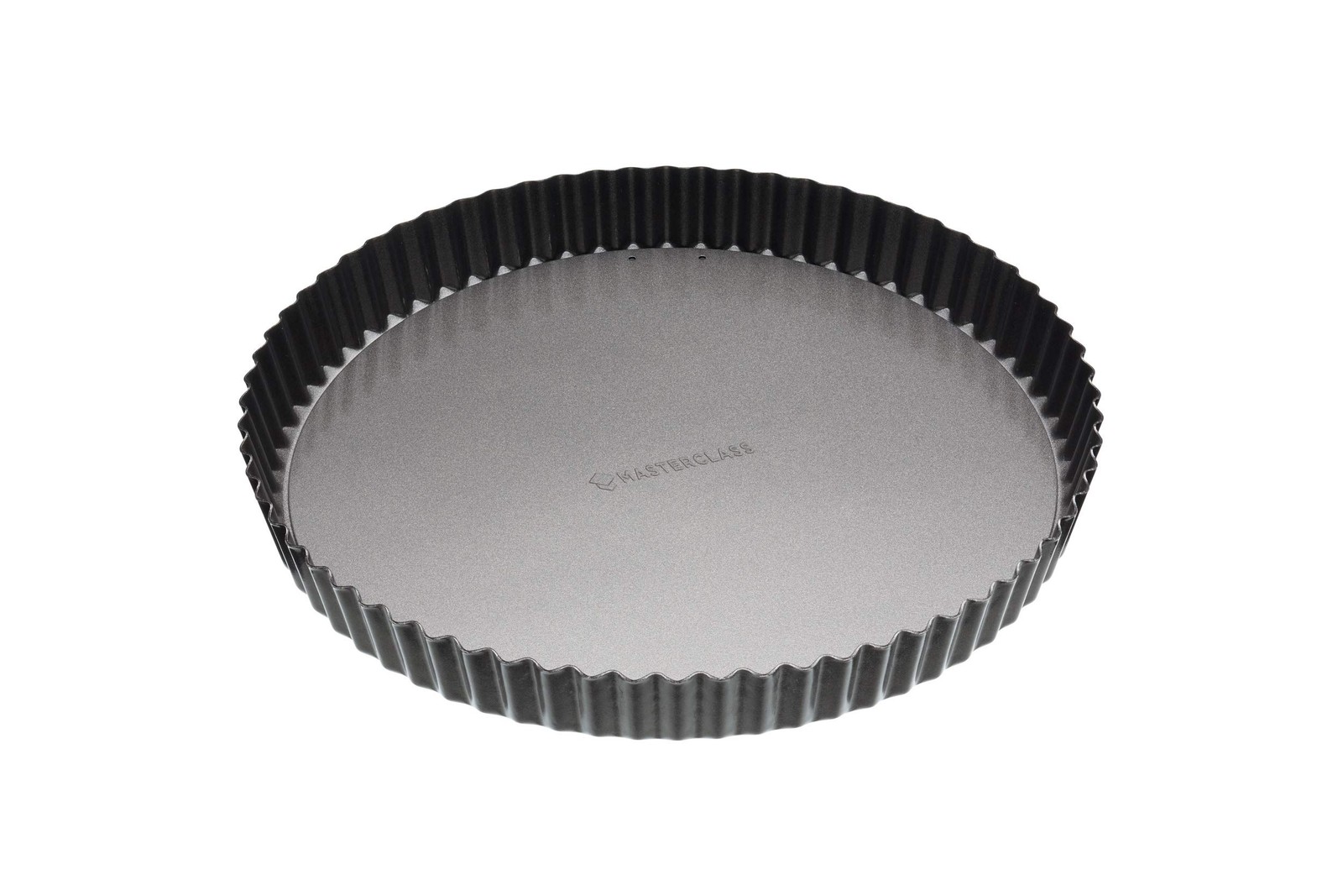 MasterClass 28 cm 11 in Loose Bottomed Fluted Tart Quiche Pan Non Stick Black