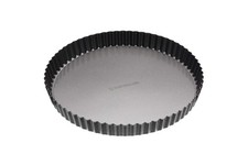 MasterClass 28 cm 11 in Loose Bottomed Fluted Tart Quiche Pan Non Stick Black