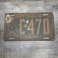 Original Vtg L930s Sydney Australia Globe Trotter License Plate Topper Kangaroo