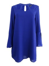 City Studio Juniors' Bell-Sleeve Choker Dress (S, Royal)