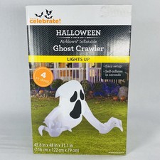 New 4 Ft Long Ghost Crawler Halloween Inflatable Light Up Airblown