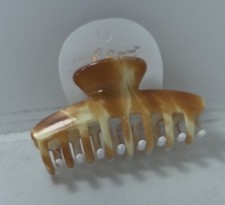 Set of 2 Animal Print Brown Plastic Hair Claw Clips for Women