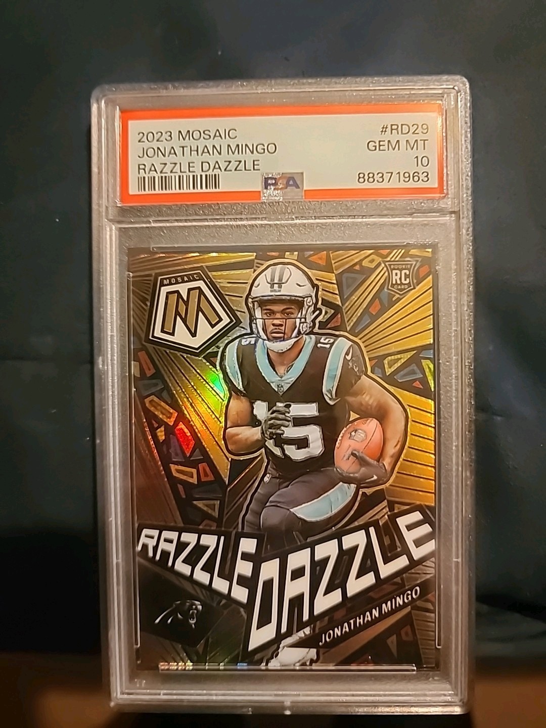 2023 Mosaic Jonathan Mingo Razzle Dazzle Prizm RC SSP Case Hit PSA10 Gem Mint💎