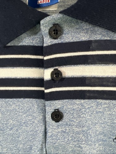 Vintage Champion Lynchburg College Poloshirt Herren L blau gestreift 80er - Bild 12 von 24