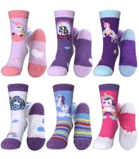 Kids Fuzzy Socks Boys Girls with Grips Non Slip Slipper Socks Cozy Fluffy Win...