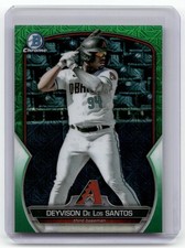 2023 Bowman Chrome #BCP-158 Deyvison De Los Santos Green Mojo Refractor #/99