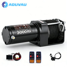 3000lbs Electric Winch -12v Waterproof Synthetic Rope Winch For Atvutv 3000lbs Electric Winch -12v Waterproof Synthetic Rope Winch For Atvutv