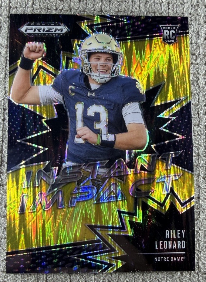 Riley Leonard Panini Prizm Draft Picks Instant Impact #IIRLD Gold Flash