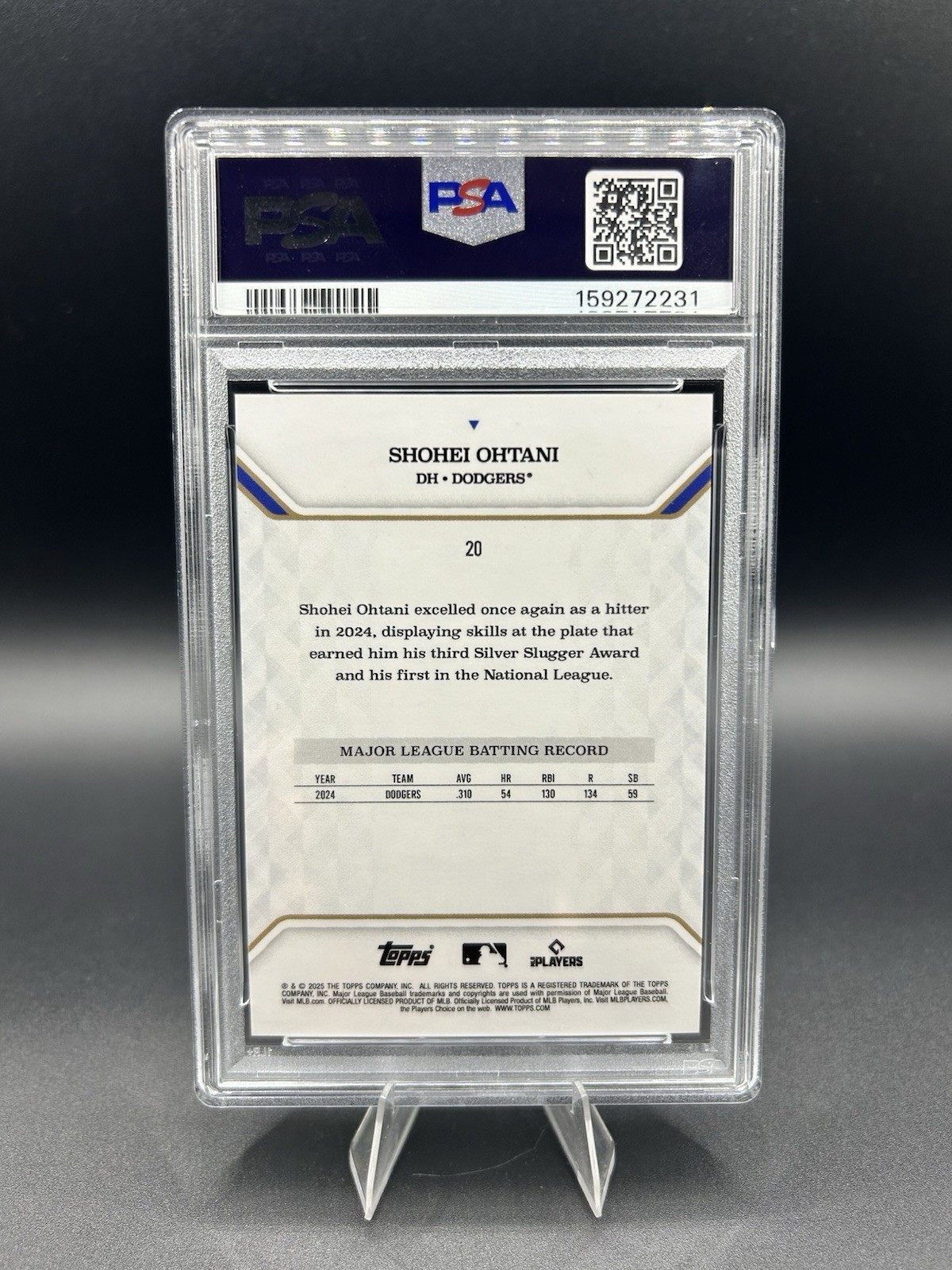 SHOHEI OHTANI 2025 TOPPS MVP COLLECTION #20 PURPLE FOIL 75/75 BOOKEND! PSA 9 view 4