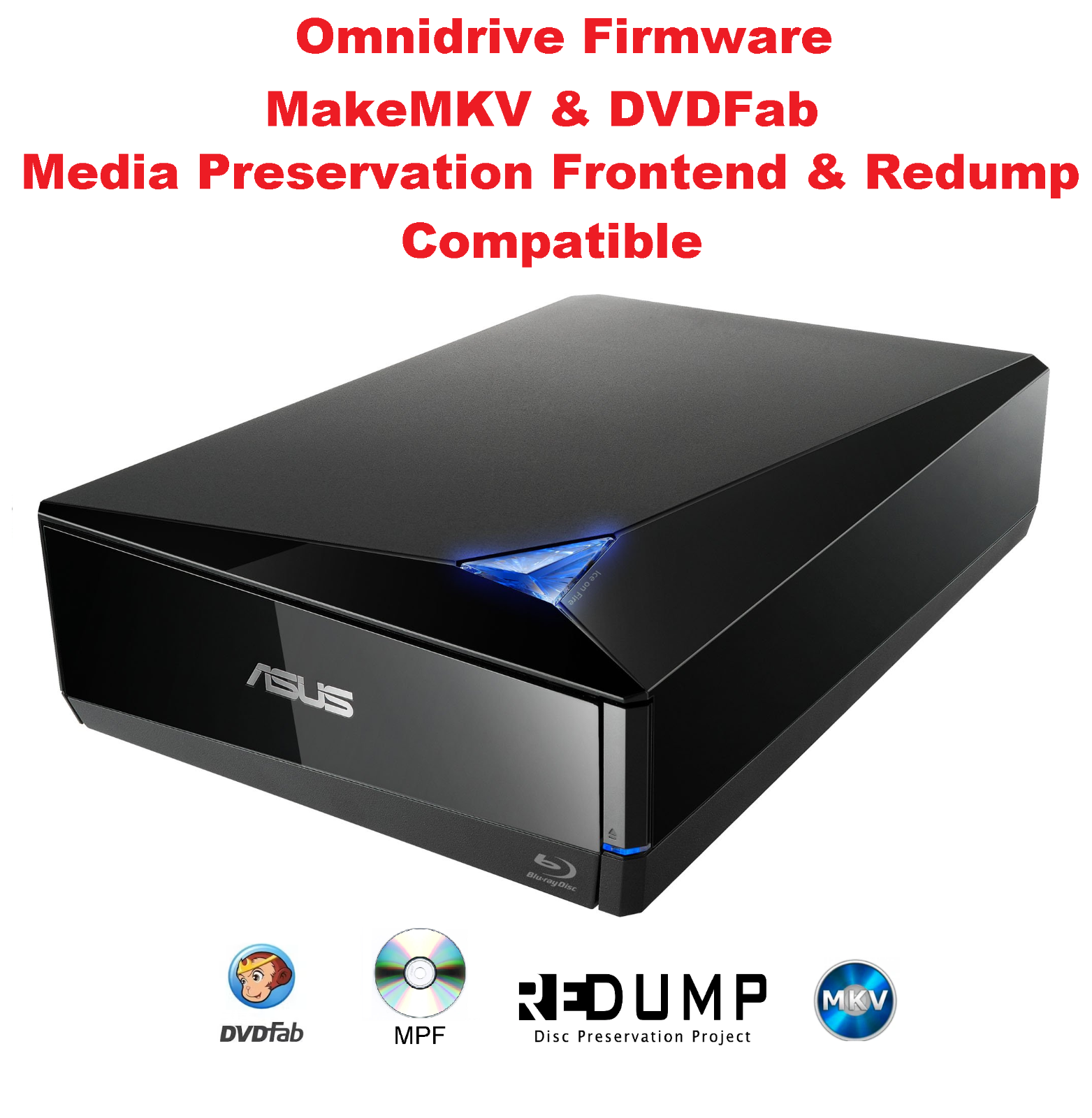 External Blu-Ray Writer Omnidrive Firmware Asus TurboDrive BW-16D1H-U Drive USB